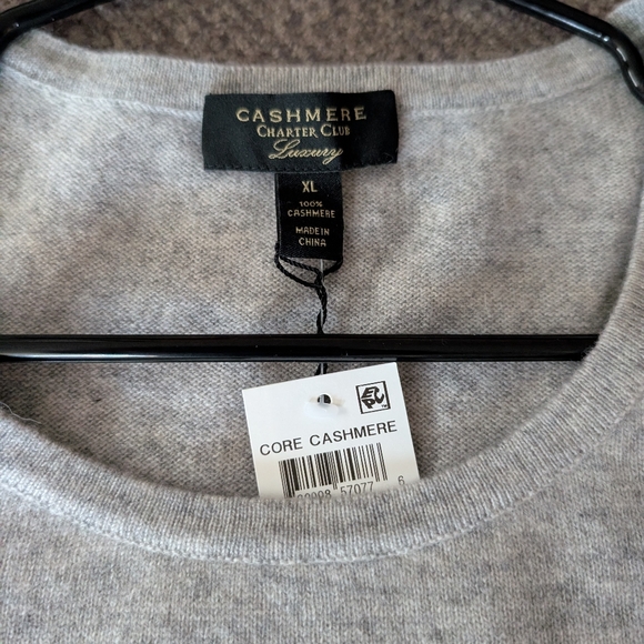 Cashmere Charter Club Luxury Gray Sleeveless Sweater Pullover XL - Picture 2 of 3